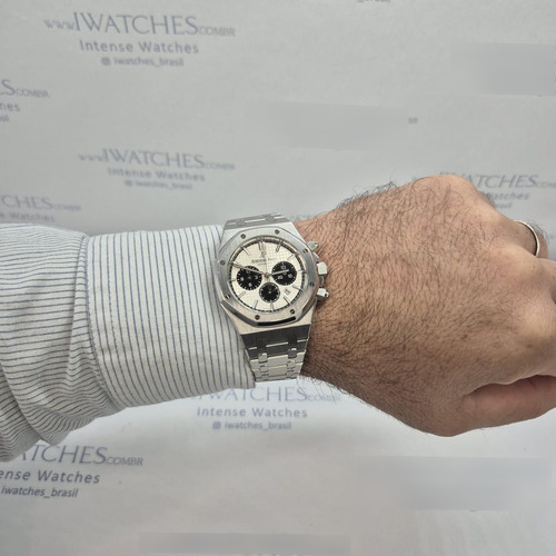 Audemars Piguet Royal Oak Chronograph Panda 41mm Completo Prateado Prateado Prata (Usado)