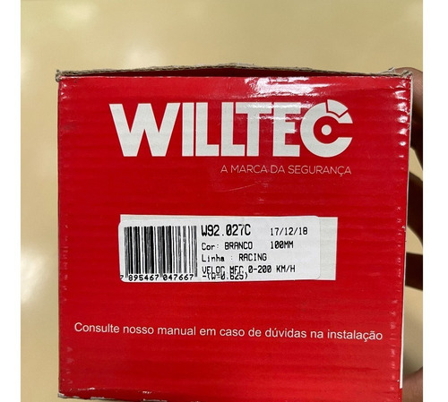 Velocímetro Mecânico 0-200 Km/h Willtec