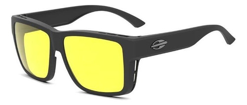 Oculos Sol Mormaii Overlap Night Preto Polarizado Sobrepor Cor da lente Amarelo Desenho Quadrado