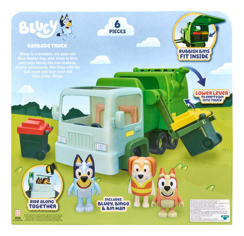 Garbage Truck Bluey Con 2,5 Figuras De Bingo Y Bin Man Con J