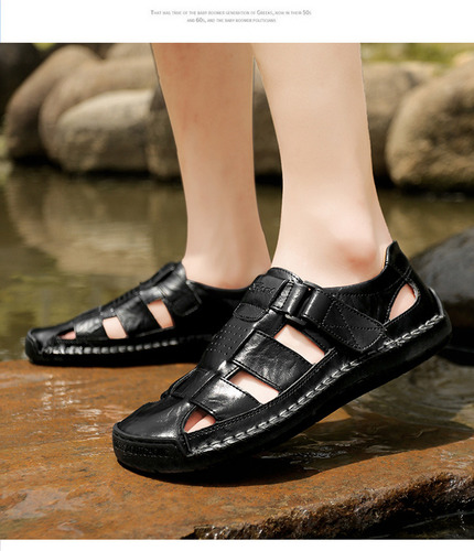 Sandalias Negras Zapatos Playa De Moda Cómodos E Informales