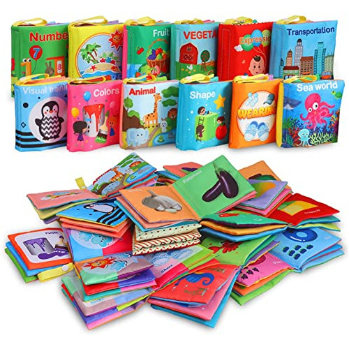 Funslane Libros De Baño Para Bebés, Libros De Tela Suave Par