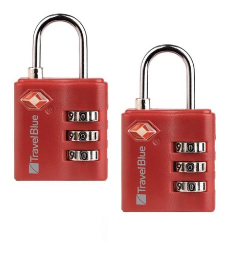 Candados Travel Blue X2 Combination Tsa Lock Color Rojo