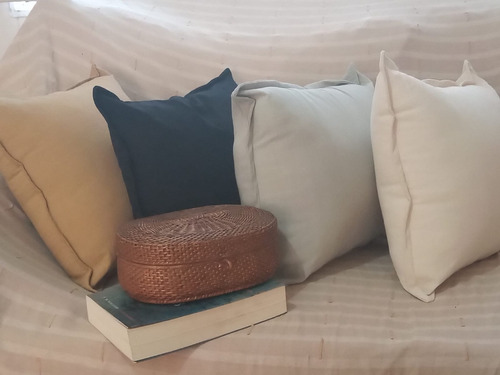 Imagen 3 de 6 de Fundas Para Almohadones 50x50 Cm En Tusor 100% Algodon