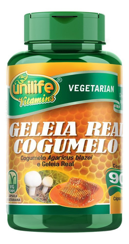 Geleia Real Cogumelo Agaricus Unilife 90 Cápsulas