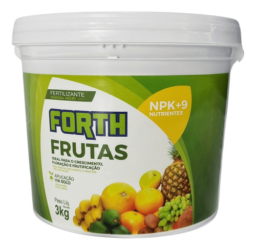 Kit 33kg De Fertilizante Forth Frutas Frutificação Balde 3kg