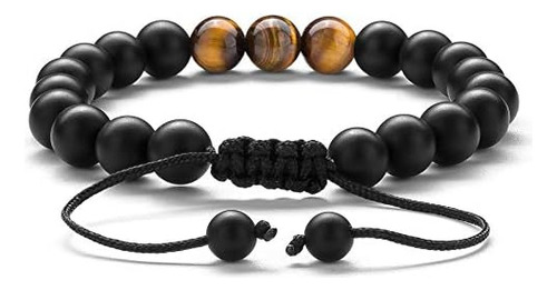 Hamoery Hombres Mujeres 0.315 In Mate Ojo De Tigre Pulsera D