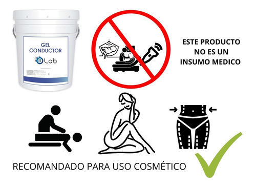 Imagen 2 de 6 de Gel Conductor Neutro Para Ultrasonido Cavitación 5kg Biolab