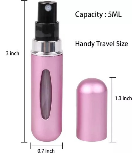 6 Mini Atomizador Para Perfume Recargable Capsula
