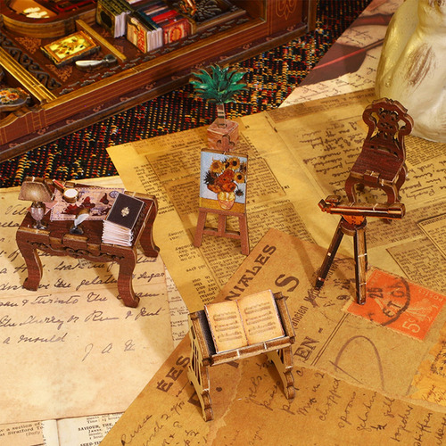 Kit De Rincón De Libros De Madera 3d Para Estantería