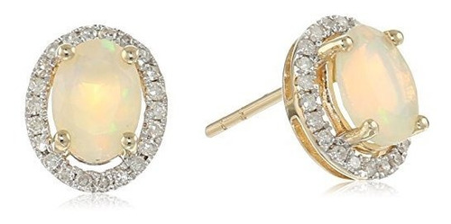 10k Oro Amarillo De Etiopía Opal Y La Princesa Diana Pendien