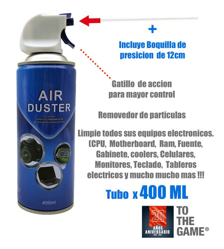 Aire Comprimido Aerosol 400 Ml Para Limpiar Pc -villa Crespo