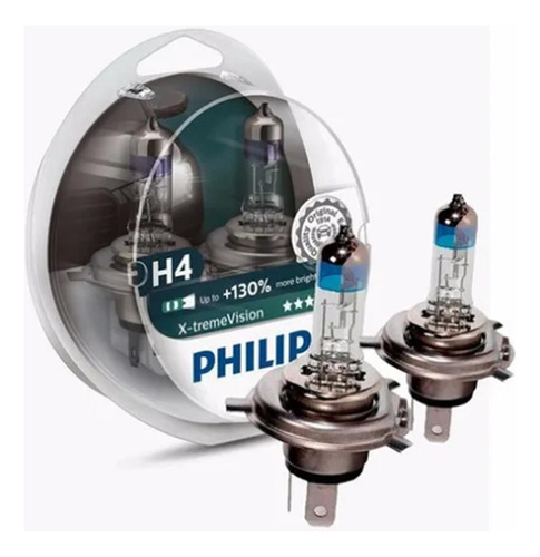 Lampadas Philips X-treme Vision H4 12v 60/55w (150% + Luz).