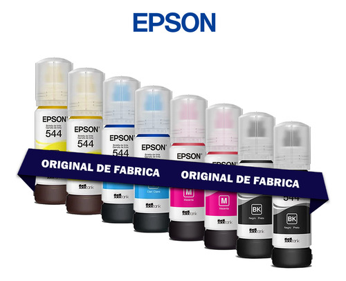 Kit 08 Refis De Tinta Epson T544 L3110 L3250 L3150 - B Y C M