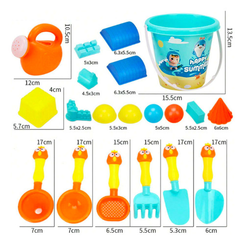 Set Playa Para Niños Balde Playa Verano 20pcs