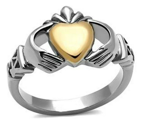 Anillo De Plata Con Diseño Celta Claddagh Para Mujer.