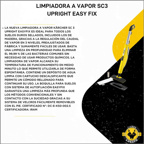 Imagen 7 de 10 de Limpiadora A Vapor Karcher Sc3 Hogar Niños Pisos Paños Kit