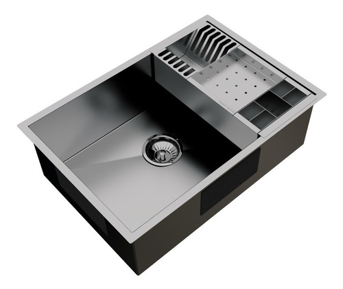 Cuba Inox Quadrada 500 X 400 Com Cesto Escorredor E Válvula