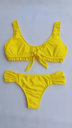 Bikini Tipo Top Atar Adelante Con Bolado Y Culote Less