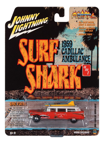 Johnny Lightning 1959 Cadillac Ambulance Surf Shark 1:64
