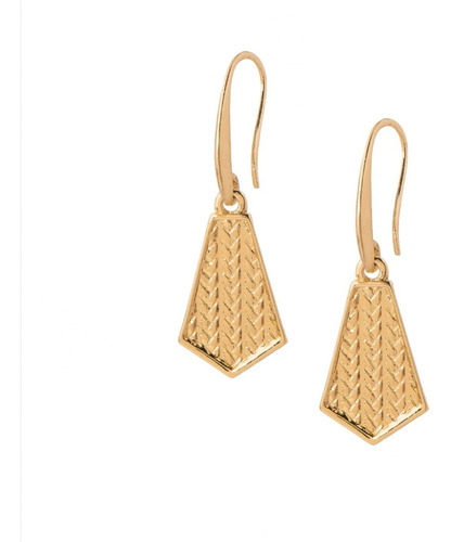 Aretes Nice Textura De Tejido, Con Garfio En Baños De Oro