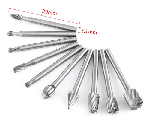 Kit De Fresas Rotativas De Carburo De Tungsteno, Vástago De