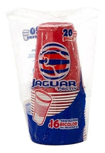 Vaso Desechable Rojo # 16 Jaguar C/100 Pzas