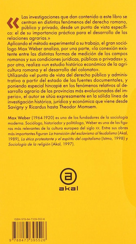 Historia Agraria Romana Max Weber Ediciones Akal
