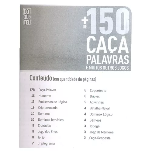 COQUETEL - MAIS DE 150 CACA PALAVRAS - NIVEL FACIL - LV. 02 - Selecta Livros