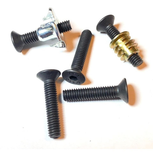 Set 5 Pernos Parker M4x16mm (rosca Métrica) Cabeza Plana