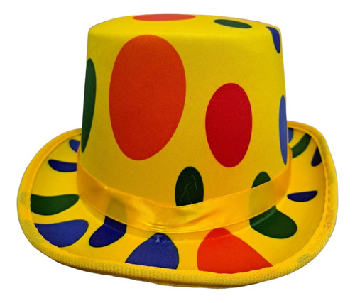 Sombrero De Payaso Multicolor Chistera Bolitas Batucada 