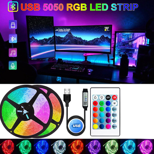 Cinta / Tira De Luz Led Rgb Flexible Decoración / Control 