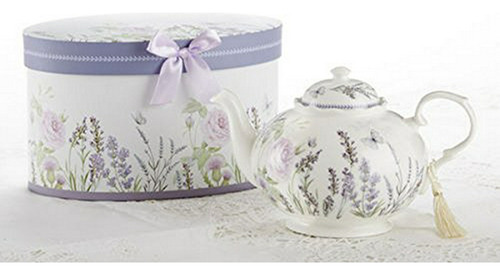 Tetera De Porcelana De Delton Products, Patrón De Lavanda Y 