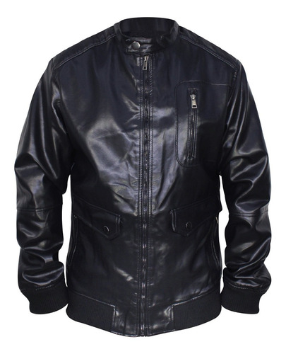 Imagen 4 de 9 de Chamarra Piel Hombre Tallas Extra Cuello Felpa Roosevelt 32