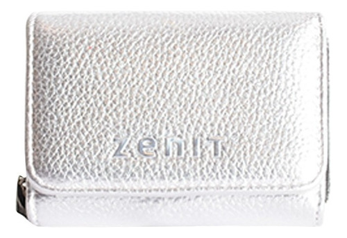 Billetera Monedero Dama Mujer Con Cierre Metalizado - Zenit Color Plateado