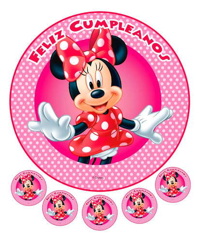 Lamina Comestible Minnie- Circulo 20 Cm- Azucar