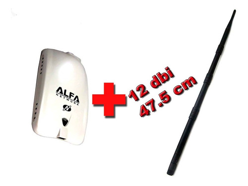 Alfa Wifi Awus036nhr V2 + Antena 12 Dbi Auditoria 