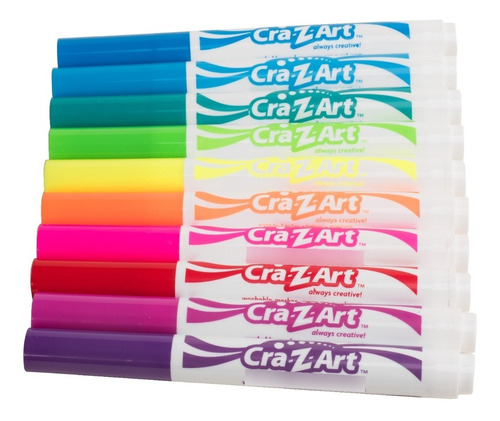 Plumones Marcadores Crazart Super Lavables 10 Colores Neón