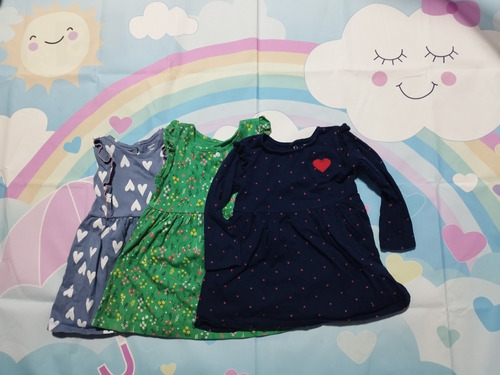 Lote De Vestidos Carter's Para Niñas, Talle 24 Meses 