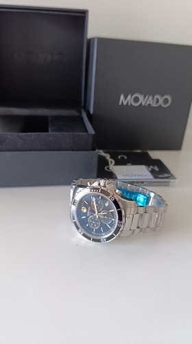 Reloj Movado Series 800 2600142 Chrono Quartz Swiss Plateado Negro Negro