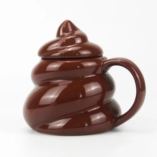 Taza Emoji Popo Caca Ceramica Tapa Kawaii Mug Broma
