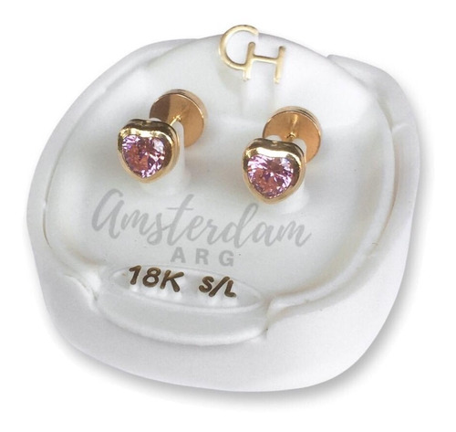 Abridores De Oro 18kt Marca Ch Corazon 784 ..amsterdamarg...