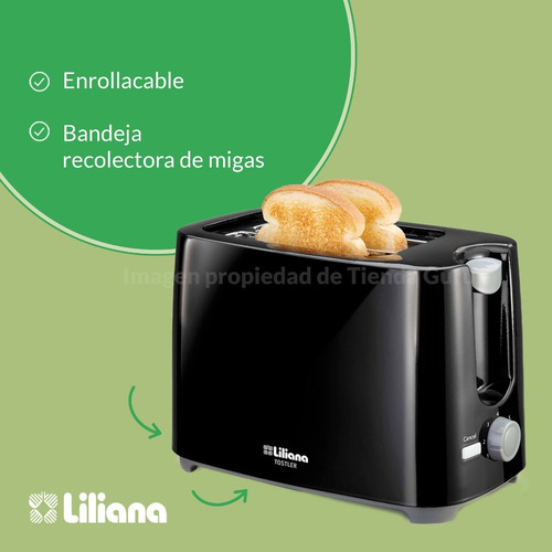 Imagen 5 de 6 de Tostadora Electrica Liliana 2 Panes 750w Tostler 7niv At900