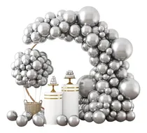Comprar Arco De Globos Chrome Plateado Metalizado Cotillon 2 Metros