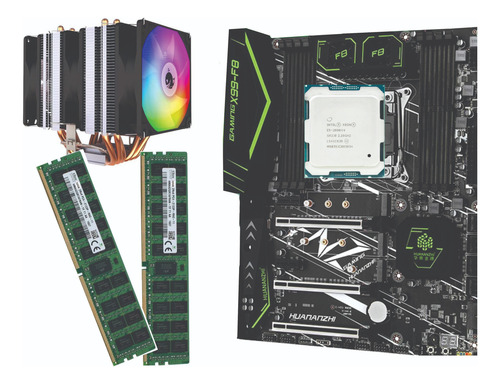 Kit Placa Mãe Huananzhi F8 + Xeon E5 2696 V4 + 64gb + Cooler