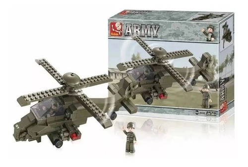 Meninos Blocos De Montar Do Exército Helicóptero - Br906