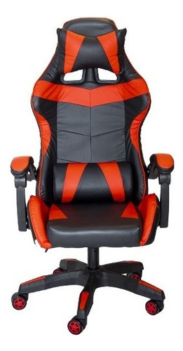 Silla Gamer Con Diseño Ergonómico Y Reclinable Color Rojo