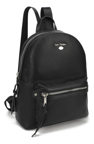 Mochila Las Oreiro Urbana Color Negro Diseño Liso 13l