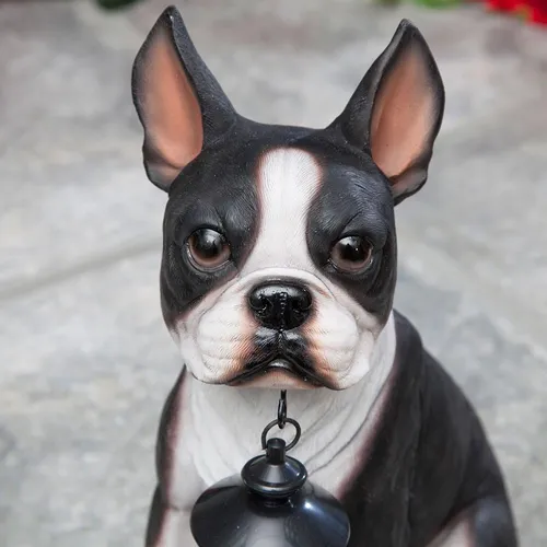 Bits And Pieces - Estatua De Linterna Solar Boston Terrier -
