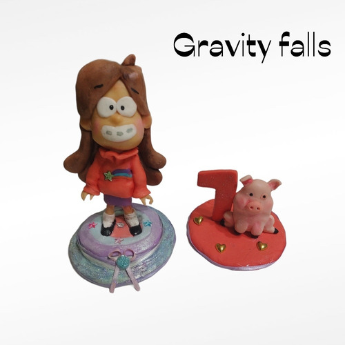 Dipper Y Mabel Gravity Falls Porcelana Fría Adorno De Torta